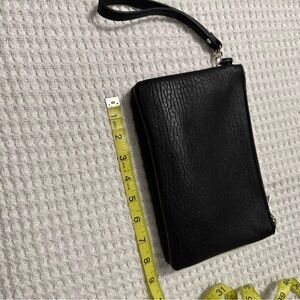 Express Black Leather Wallet with Wrist Strap